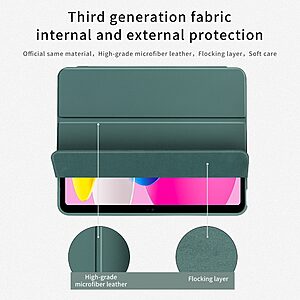 Θήκη Tri-Fold Flip Cover για iPad (2022) 10.9" / iPad 11" (2025) από TPU και ενισχυμένη εσωτερική μαγνητική πλάτη σε χρώμα γκρι - Image 3