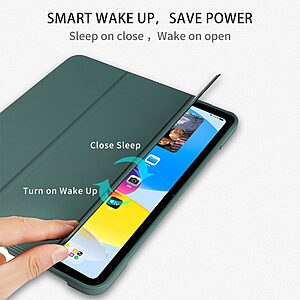 Θήκη Tri-Fold Flip Cover για iPad (2022) 10.9" / iPad 11" (2025) από TPU και ενισχυμένη εσωτερική μαγνητική πλάτη σε χρώμα γκρι - Image 5