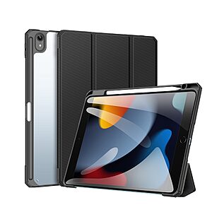 Θήκη Dux Ducis Toby Series Tri-Fold Flip Cover για iPad (2022) 10.9" με ειδική θέση για πενάκι και διάφανη ενισχυμένη πλάτη σε χρώμα μαύρο