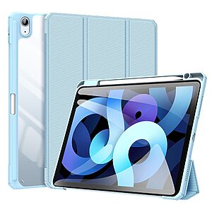 Θήκη Dux Ducis Toby Series Tri-Fold Flip Cover για iPad Air (2020/2022) 10.9" με ειδική θέση για πενάκι και διάφανη ενισχυμένη πλάτη σε χρώμα γαλάζιο