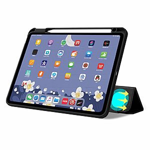 Θήκη Tri-Fold Flip Cover για iPad Air (2020/2022) 10.9" με ειδική θέση για πενάκι και διάφανη ενισχυμένη πλάτη σε χρώμα μαύρο - Image 4