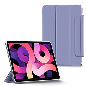 Θήκη Tri-Fold Flip Cover για iPad Air (2020/2022) 10.9" με ειδική υποδοχή για πενάκι και ενισχυμένο κούμπωμα σε χρώμα μωβ