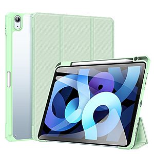 Θήκη Dux Ducis Toby Series Tri-Fold Flip Cover για iPad Air (2020/2022) 10.9" με ειδική θέση για πενάκι και διάφανη ενισχυμένη πλάτη σε χρώμα πράσινο ανοιχτό