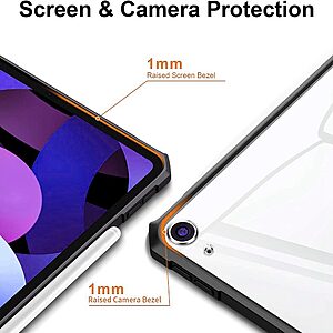 Θήκη XUNDD back cover για iPad Air (2020/2022) 10.9" TPU με ενισχυμένες γωνίες και διάφανη πλάτη σε χρώμα μαύρο - Image 4