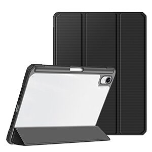 Θήκη Dux Ducis Toby Series Tri-Fold Flip Cover για iPad mini (2021) 8.3" με ειδική θέση για πενάκι και διάφανη ενισχυμένη πλάτη σε χρώμα μαύρο