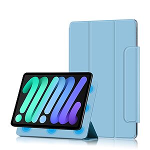 Θήκη Tri-Fold Flip Cover για iPad mini (2021) 8.3" με μαγνητική πλάτη και ενισχυμένο κούμπωμα σε χρώμα γαλάζιο