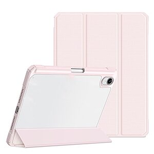 Θήκη Dux Ducis Toby Series Tri-Fold Flip Cover για iPad mini (2021) 8.3" με ειδική θέση για πενάκι και διάφανη ενισχυμένη πλάτη σε χρώμα ροζ ανοιχτό
