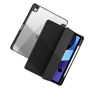Θήκη MUTURAL Tri-Fold Flip Cover για iPad mini (2021) 8.3" με ειδική θέση για πενάκι και ενισχυμένη TPU πλάτη σε χρώμα μαύρο