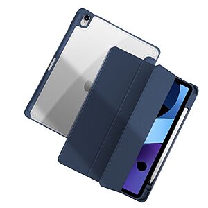 Θήκη MUTURAL Tri-Fold Flip Cover για iPad mini (2021) 8.3" με ειδική θέση για πενάκι και ενισχυμένη TPU πλάτη σε χρώμα μπλε σκούρο