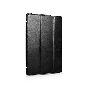 Θήκη ICARER Tri-Fold Flip Cover για iPad Pro (2018/2020/2021/2022) 12.9" από TPU και ενισχυμένη από αυθεντικό δέρμα σε χρώμα μαύρο - Image 2