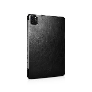 Θήκη ICARER Tri-Fold Flip Cover για iPad Pro (2018/2020/2021/2022) 12.9" από TPU και ενισχυμένη από αυθεντικό δέρμα σε χρώμα μαύρο - Image 3