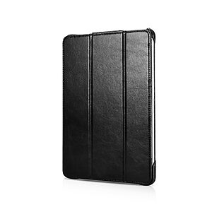 Θήκη ICARER Tri-Fold Flip Cover για iPad Pro (2018/2020/2021/2022) 12.9" από TPU και ενισχυμένη από αυθεντικό δέρμα σε χρώμα μαύρο - Image 4