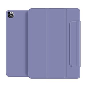 Θήκη Tri-Fold Flip Cover για iPad Pro (2018/2020/2021/2022) 12.9" με μαγνητική πλάτη και ενισχυμένο κούμπωμα σε χρώμα μωβ
