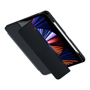 Θήκη BENKS Leather Series Tri-Fold Flip Cover για iPad Pro (2018/2020/2021/2022) 11" από TPU και μαγνητική αποσπώμενη πλάτη από αυθεντικό δέρμα σε χρώμα μαύρο - Image 2
