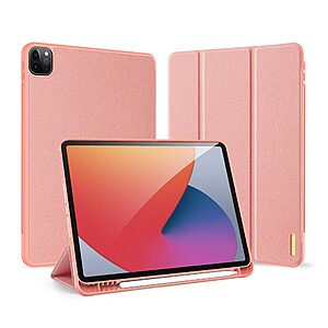 Θήκη Dux Ducis Skin Pro Series Tri-Fold Flip Cover για iPad Pro (2020/2021/2022) 11" με ειδική θέση για πενάκι και ενισχυμένη εσωτερική πλάτη σε χρώμα ροζ