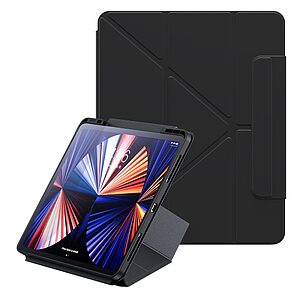 Θήκη BASEUS Flip Cover για iPad Pro (2020/2021/2022) 11" / iPad Air (2020/2022) 10.9" με πολλαπλές θέσεις στήριξης και διπλή ενισχυμένη πλάτη σε χρώμα γκρι σκούρο