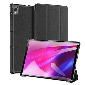 Θήκη Dux Ducis Domo Series Tri-Fold Flip Cover για Lenovo Tab K10 10.3" από TPU με ενισχυμένη εσωτερική πλάτη σε χρώμα μαύρο