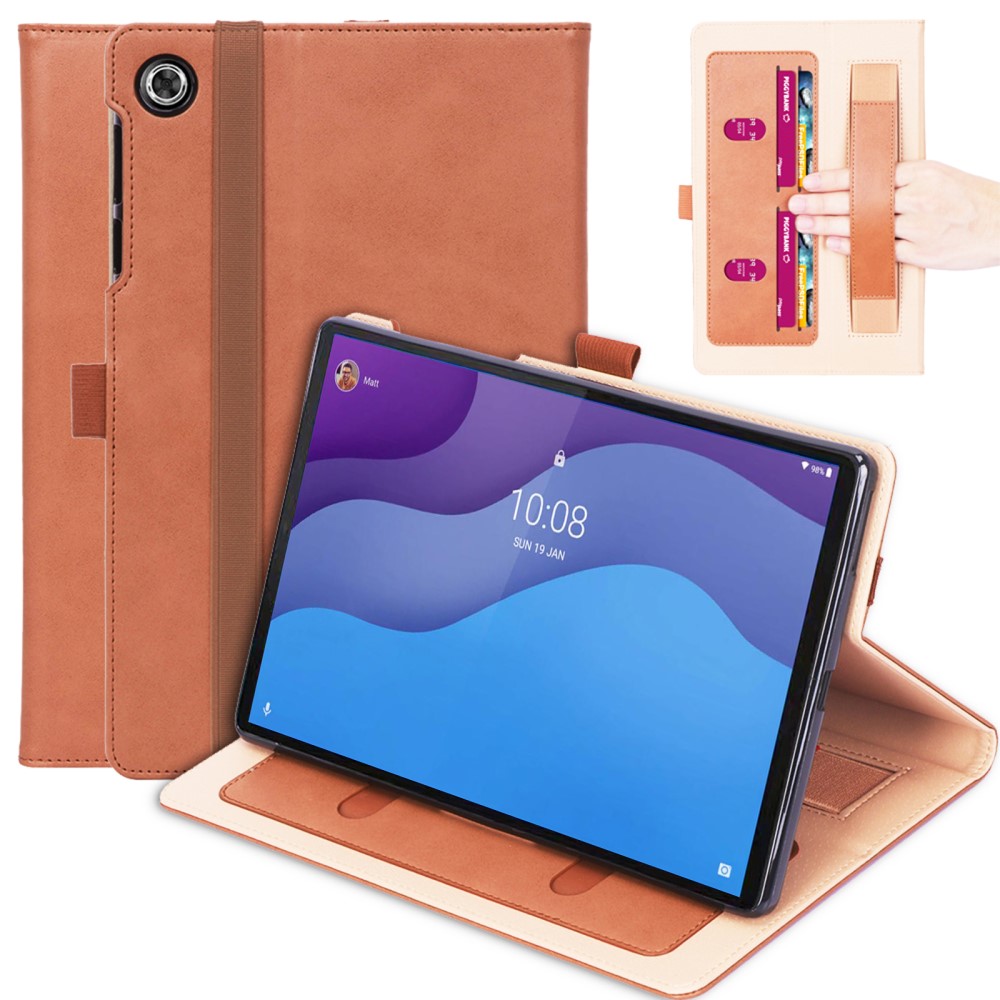Θήκη Tablet Flip Wallet δερματίνη με μαγνητικό κούμπωμα και υποδοχές καρτών για Lenovo Tab M10 HD (2nd Gen) 10.1" σε χρώμα καφέ Θήκη Tablet Flip Wallet δερματίνη με μαγνητικό κούμπωμα και υποδοχές καρτών για Lenovo Tab M10 HD (2nd Gen) 10.1" σε χρώμα καφέ