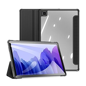 Θήκη Dux Ducis Toby Series Tri-Fold Flip Cover για Galaxy Tab A7 (2020) 10.4" από αντικραδασμικό υλικό και διάφανη ενισχυμένη πλάτη σε χρώμα μαύρο
