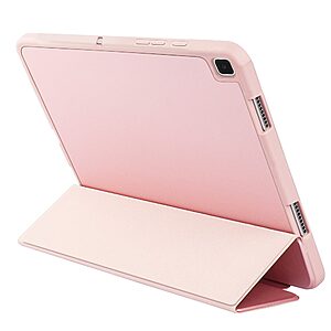 Θήκη Tri-Fold Flip Cover για Galaxy Tab A7 (2020) 10.4" TPU με ειδική θέση για πενάκι και ενισχυμένες γωνίες σε χρώμα ροζ χρυσό - Image 3