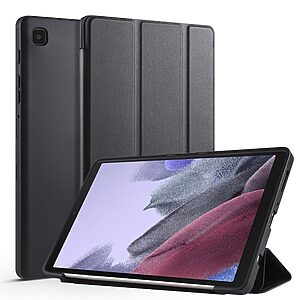 Θήκη Tri-Fold Flip Cover για Galaxy Tab A7 Lite 8.7" από TPU και ενισχυμένη εσωτερική πλάτη σε χρώμα μαύρο