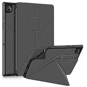 Θήκη Flip Cover για Galaxy Tab A8 10.5" με πολλαπλές θέσεις στήριξης και διπλή ενισχυμένη πλάτη σε χρώμα γκρι