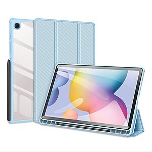 Θήκη Dux Ducis Toby Series Tri-Fold Flip Cover για Galaxy Tab S6 Lite / S6 Lite (2022) με ειδική θέση για πενάκι και διάφανη ενισχυμένη πλάτη σε χρώμα γαλάζιο