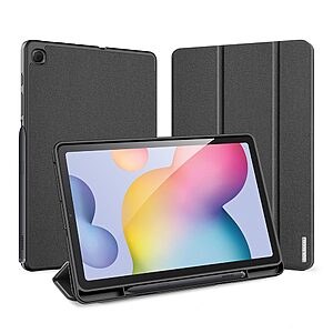 Θήκη Dux Ducis Domo Series Tri-Fold Flip Cover για Galaxy Tab S6 Lite / S6 Lite (2022) με ειδική θέση για πενάκι και ενισχυμένη εσωτερική πλάτη σε χρώμα μαύρο