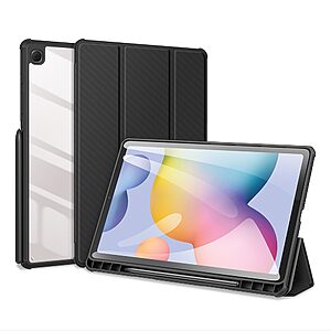 Θήκη Dux Ducis Toby Series Tri-Fold Flip Cover για Galaxy Tab S6 Lite / S6 Lite (2022) με ειδική θέση για πενάκι και διάφανη ενισχυμένη πλάτη σε χρώμα μαύρο