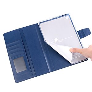 Θήκη Tablet Flip Wallet δερματίνη με υποδοχές καρτών και ειδική θέση για πενάκι για Galaxy Tab S6 Lite / S6 Lite (2022) σε χρώμα μπλε - Image 4