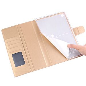 Θήκη Tablet Flip Wallet δερματίνη με υποδοχές καρτών και ειδική θέση για πενάκι για Galaxy Tab S6 Lite / S6 Lite (2022) σε χρώμα χρυσό - Image 4