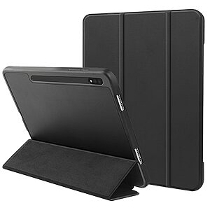 Θήκη Tri-Fold Flip Cover για Galaxy Tab S7/S8 11" με ειδική θέση για πενάκι και διπλή ενισχυμένη πλάτη σε χρώμα μαύρο