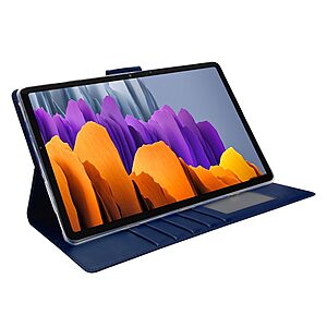 Θήκη Tablet Flip Wallet δερματίνη με υποδοχές καρτών και ειδική θέση για πενάκι για Galaxy Tab S7 Plus / S8 Plus / S7 FE 12.4" σε χρώμα μπλε - Image 2