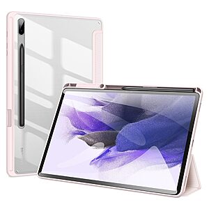 Θήκη Dux Ducis Toby Series Tri-Fold Flip Cover για Galaxy Tab S7 Plus / S8 Plus / S7 FE 12.4" με ειδική θέση για πενάκι και διάφανη ενισχυμένη πλάτη σε χρώμα ροζ ανοιχτό - Image 3