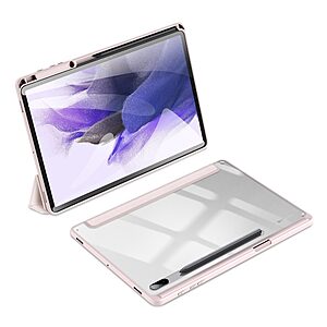 Θήκη Dux Ducis Toby Series Tri-Fold Flip Cover για Galaxy Tab S7 Plus / S8 Plus / S7 FE 12.4" με ειδική θέση για πενάκι και διάφανη ενισχυμένη πλάτη σε χρώμα ροζ ανοιχτό - Image 5