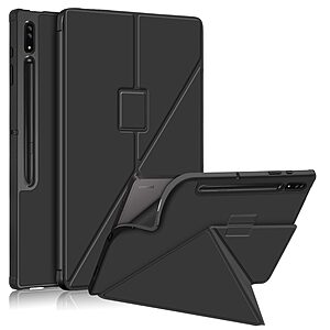 Θήκη Flip Cover για Galaxy Tab S8 Ultra 14.6" με πολλαπλές θέσεις στήριξης και διπλή ενισχυμένη πλάτη σε χρώμα μαύρο