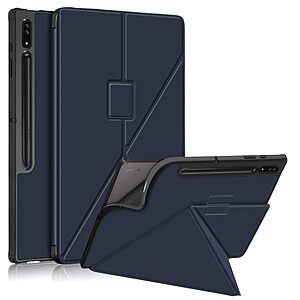Θήκη Flip Cover για Galaxy Tab S8 Ultra 14.6" με πολλαπλές θέσεις στήριξης και διπλή ενισχυμένη πλάτη σε χρώμα μπλε σκούρο