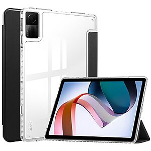 Θήκη Tri-Fold Flip Cover για Xiaomi Redmi Pad 10.61" από TPU και διάφανη ενισχυμένη πλάτη σε χρώμα μαύρο