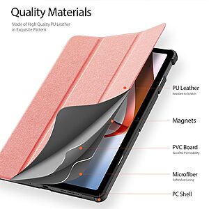Θήκη Dux Ducis Domo Series Tri-Fold Flip Cover για Redmi Pad 10.61" από TPU με ενισχυμένη εσωτερική πλάτη σε χρώμα ροζ - Image 5