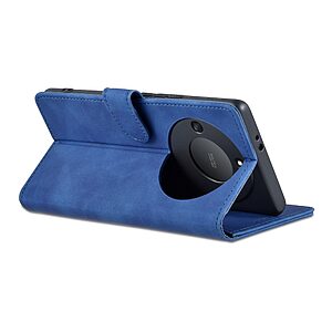 Θήκη Honor Magic5 Lite 5G AZNS Litchi Retro AZNS Texture Leather με βάση στήριξης, υποδοχές καρτών και μαγνητικό κούμπωμα μπλε - Image 4