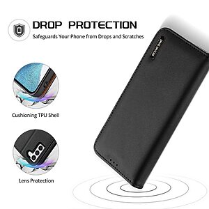 Θήκη Samsung Galaxy S23 Dux Ducis Hivo Series με RFID Blocking, βάση στήριξης, υποδοχές καρτών με μαγνητικό κλείσιμο Flip Wallet από αυθεντικό δέρμα και TPU μαύρο - Image 4