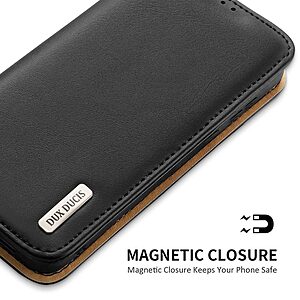 Θήκη Samsung Galaxy S23 Dux Ducis Hivo Series με RFID Blocking, βάση στήριξης, υποδοχές καρτών με μαγνητικό κλείσιμο Flip Wallet από αυθεντικό δέρμα και TPU μαύρο - Image 5