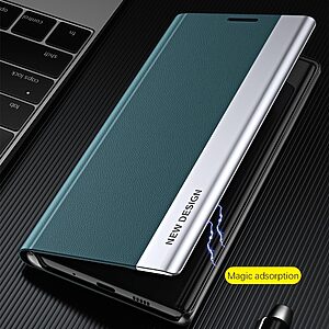 Θήκη Samsung Galaxy S23 New Design Leather Stand Cover από συνθετικό δέρμα λευκό - Image 3