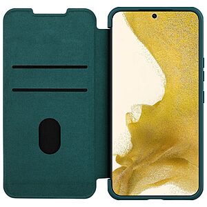 Flip Wallet από σκληρό πλαστικό με ύφασμα και συνθετικό δέρμα πράσινο