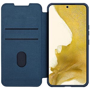 Flip Wallet από σκληρό πλαστικό με ύφασμα και συνθετικό δέρμα μπλε