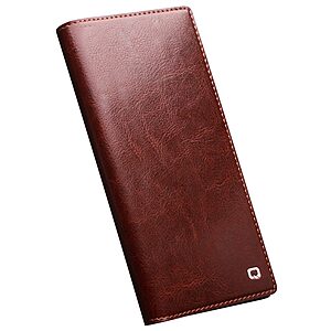 Θήκη Samsung Galaxy S23 Ultra QIALINO book από Premium αυθεντικό γυαλιστερό δέρμα Genuine Cowhide καφέ - Image 5
