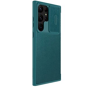 Θήκη Samsung Galaxy S23 Ultra NiLLkin Qin Pro Series με προστασία για την κάμερα, Flip Wallet από σκληρό πλαστικό με ύφασμα και συνθετικό δέρμα πράσινο - Image 5