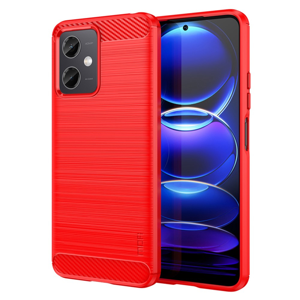 Θήκη Xiaomi Redmi Note 12 5g Poco X5 5g Mofi Brushed V2 Tpu Carbon Πλάτη κόκκινο ΘΗΚΕΣ 0286