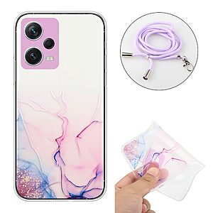 Θήκη Xiaomi Redmi Note 12 Pro 5G OEM πλάτη κορδόνι με σχέδιο Pink Cloud από αντικραδασμικό TPU μωβ - Image 2