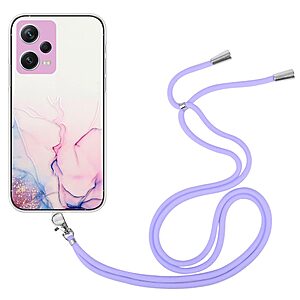 Θήκη Xiaomi Poco X5 Pro 5G OEM πλάτη κορδόνι με σχέδιο Pink Cloud από αντικραδασμικό TPU μωβ